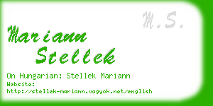 mariann stellek business card